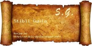 Stibli Gyula névjegykártya