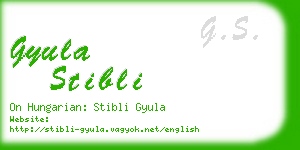 gyula stibli business card